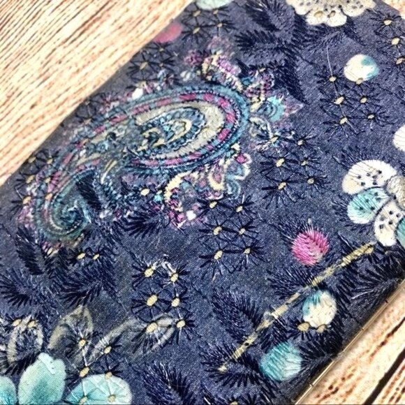 Vintage Y2K Blue Floral Snap Closure Wallet - Picture 5 of 5